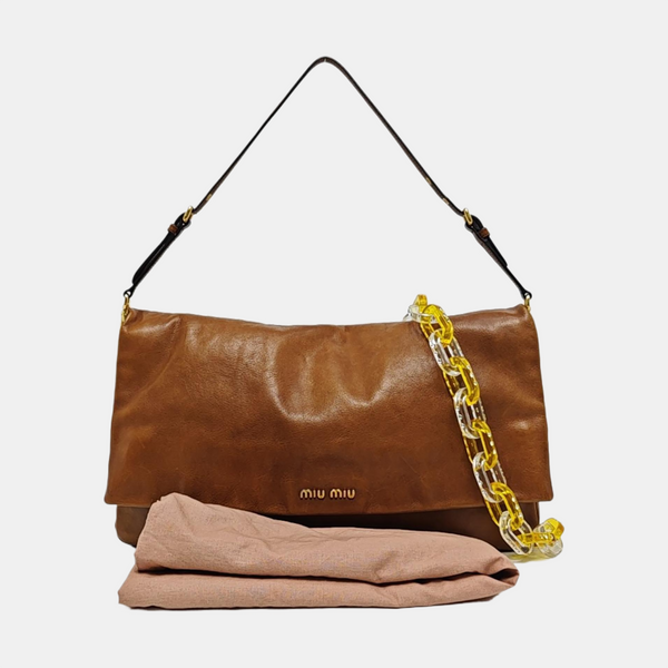 Calfskin Shoulder Bag Brown