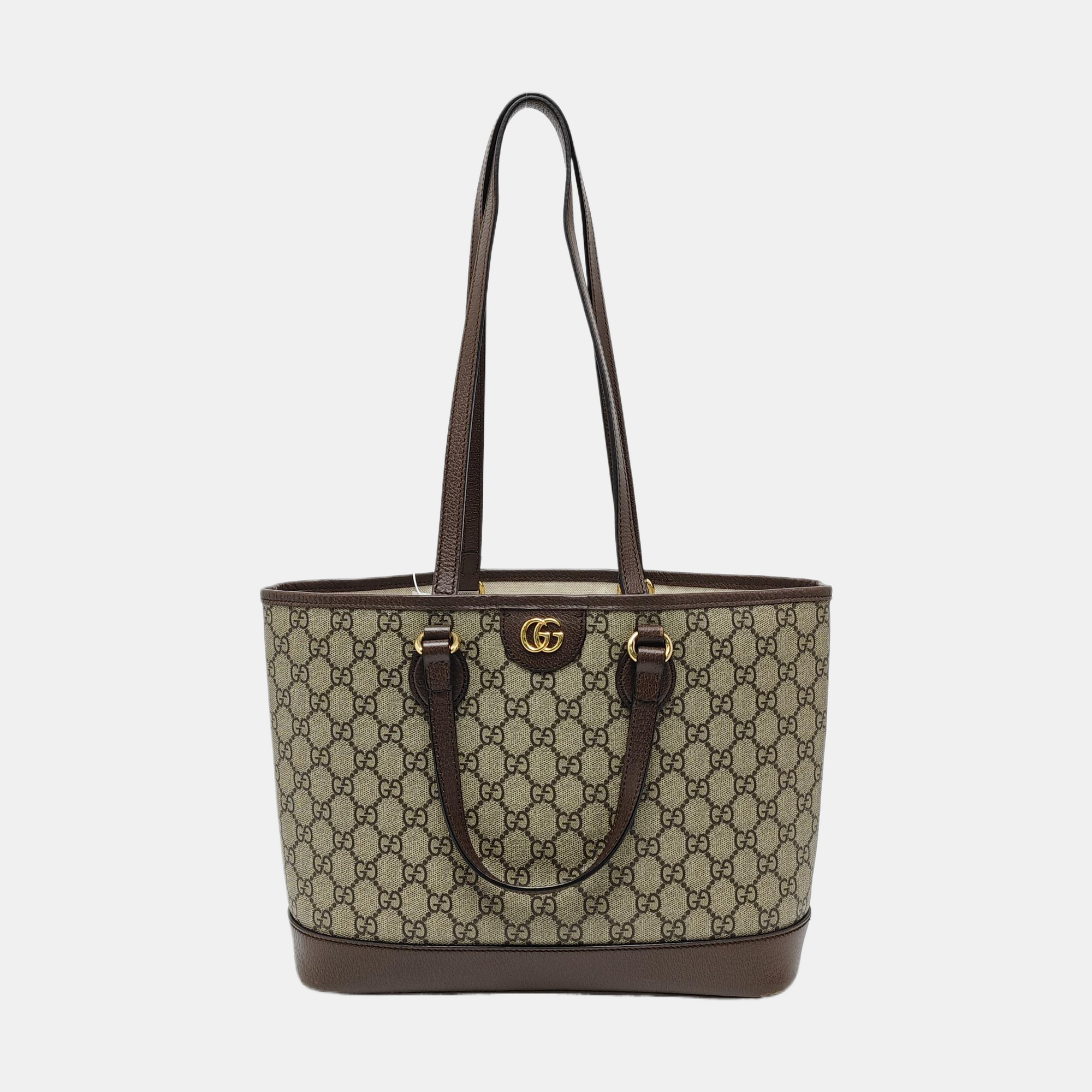 Ophidia Medium Monogram Coated Canvas Beige