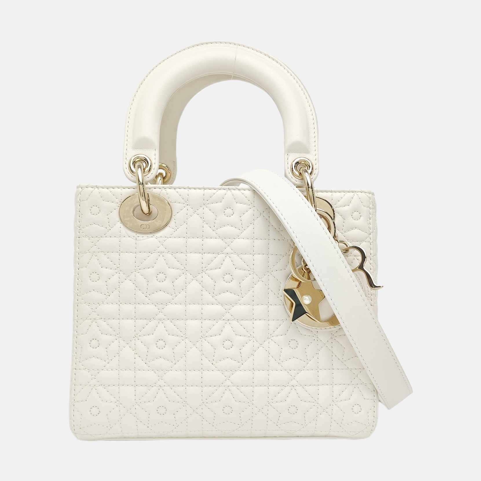 Lady Dior Small Quilted Lambskin White
