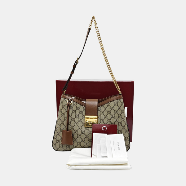 Padlock Medium Monogram Coated Canvas Brown