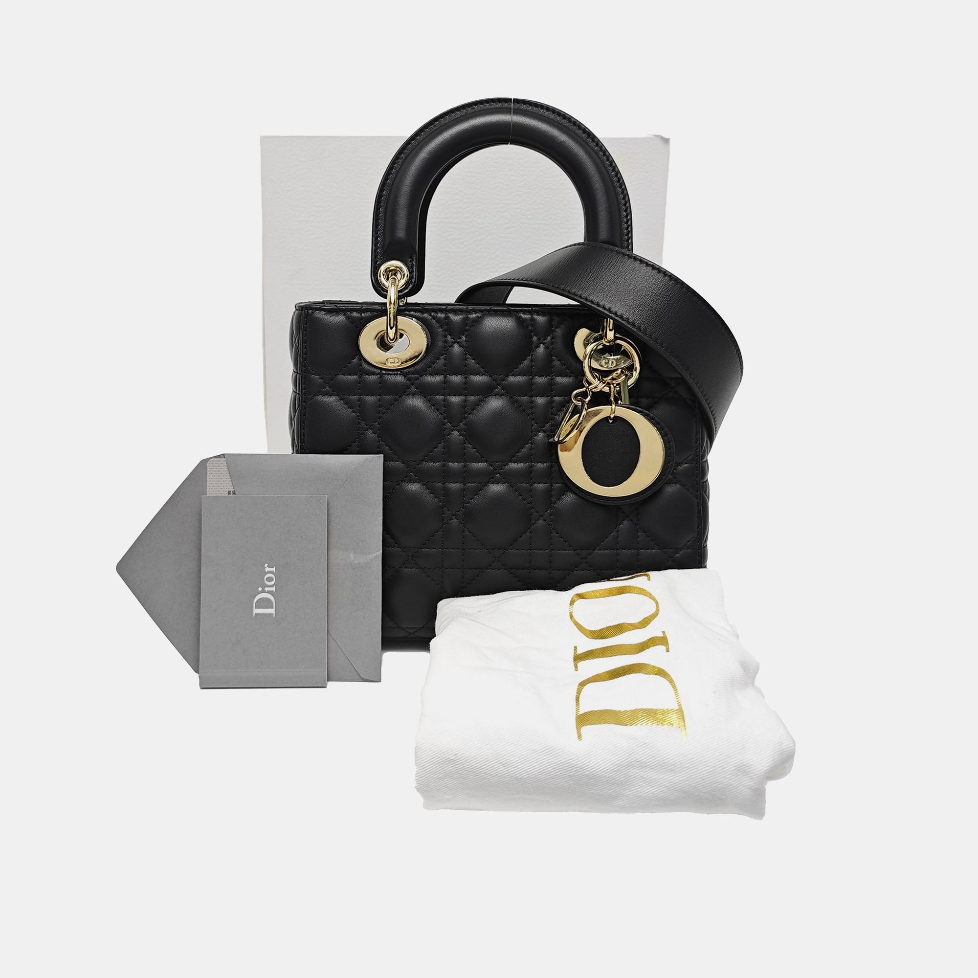 Lady Dior Small Cannage Lambskin Black