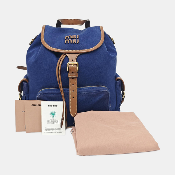 Fabric Backpack Blue