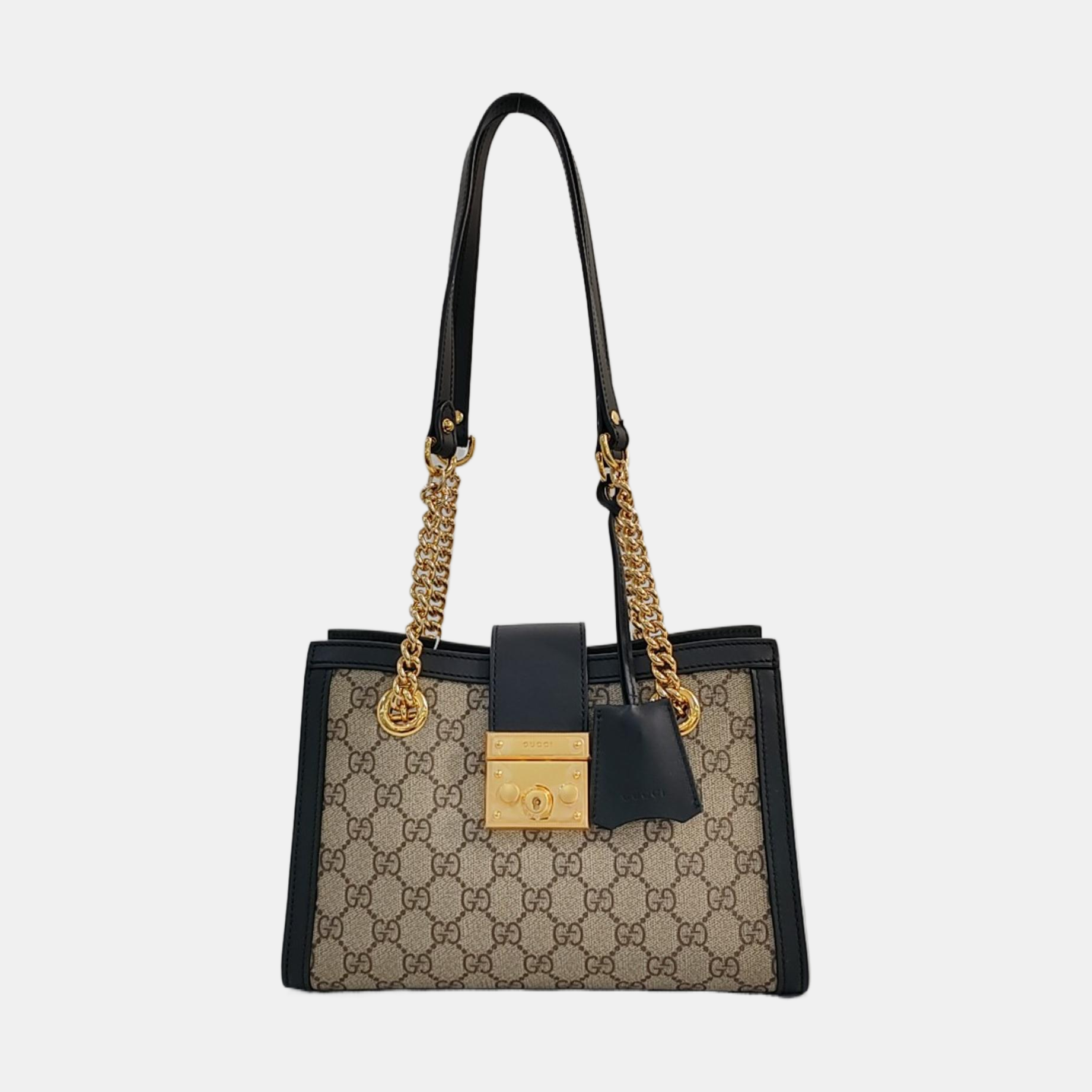 Padlock Small Monogram Coated Canvas Beige