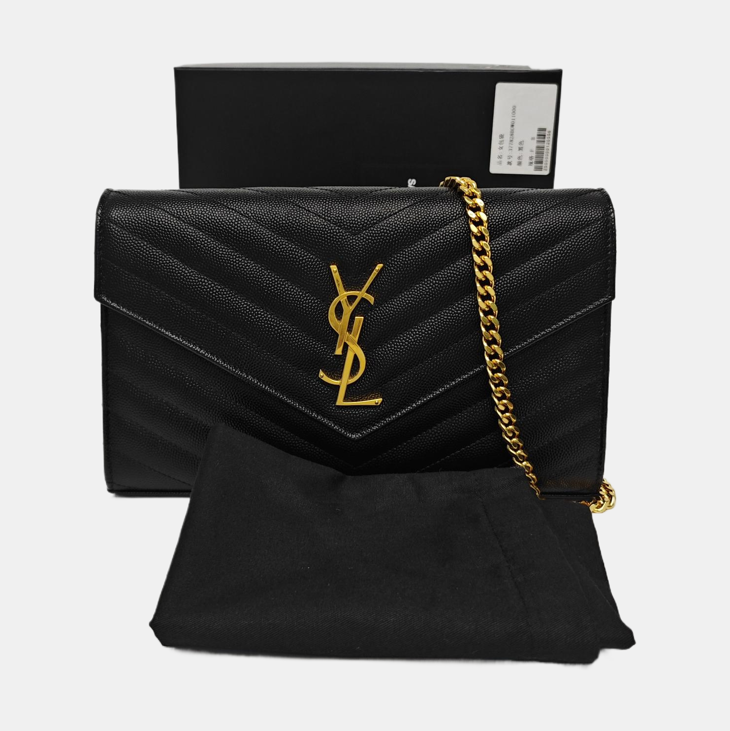 MONOGRAM Medium Chevron Calfskin Black