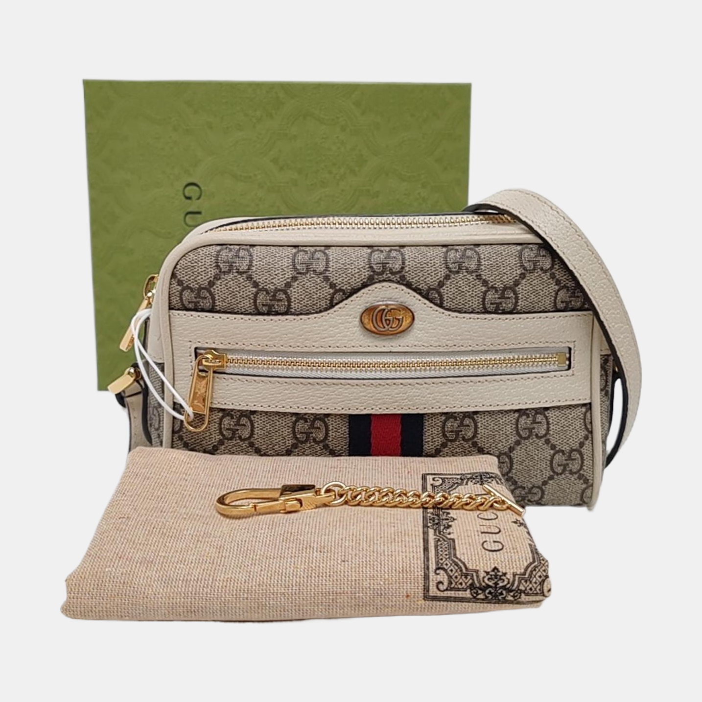 Ophidia Mini Monogram Coated Canvas Beige