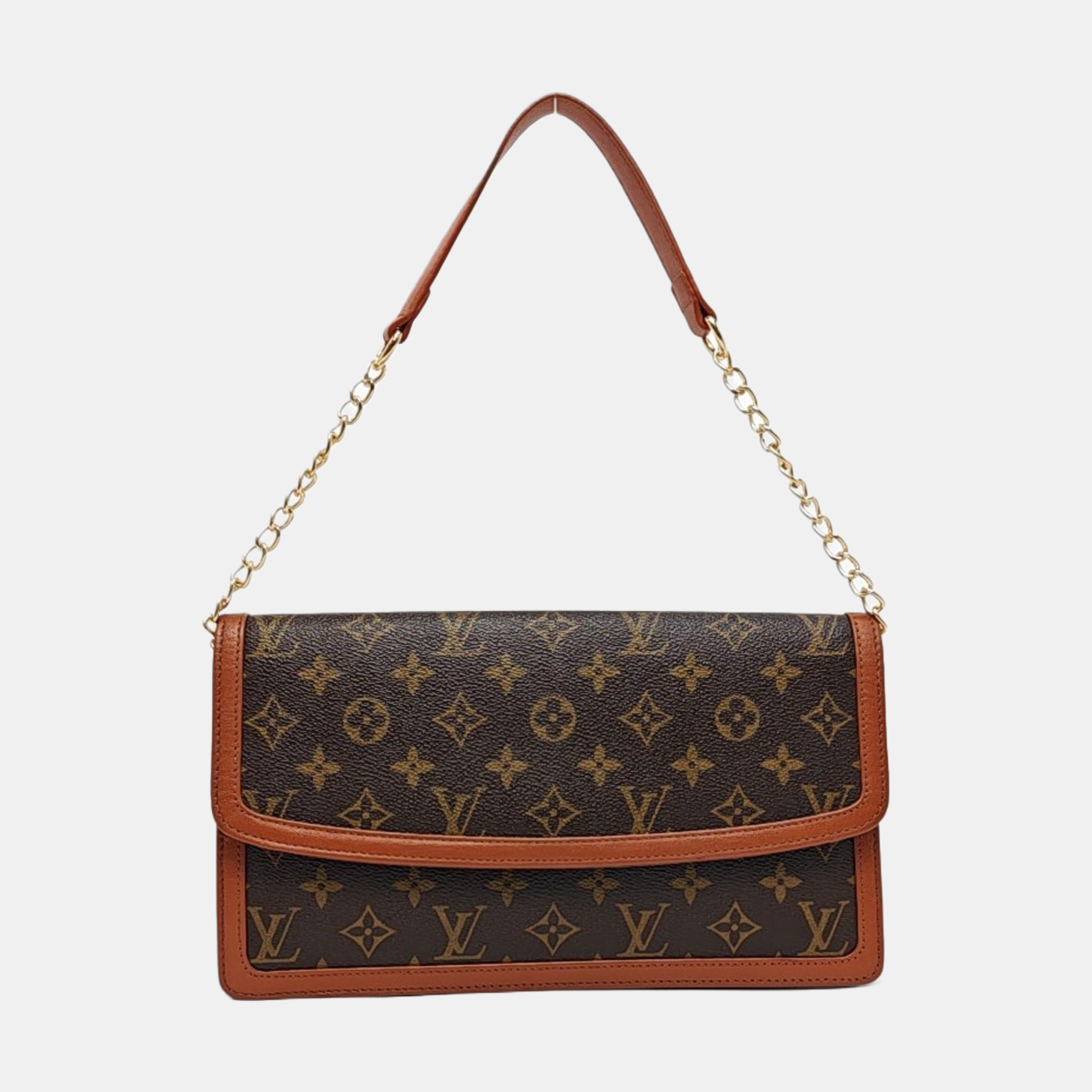DAME GM Monogram Coated Canvas Brown