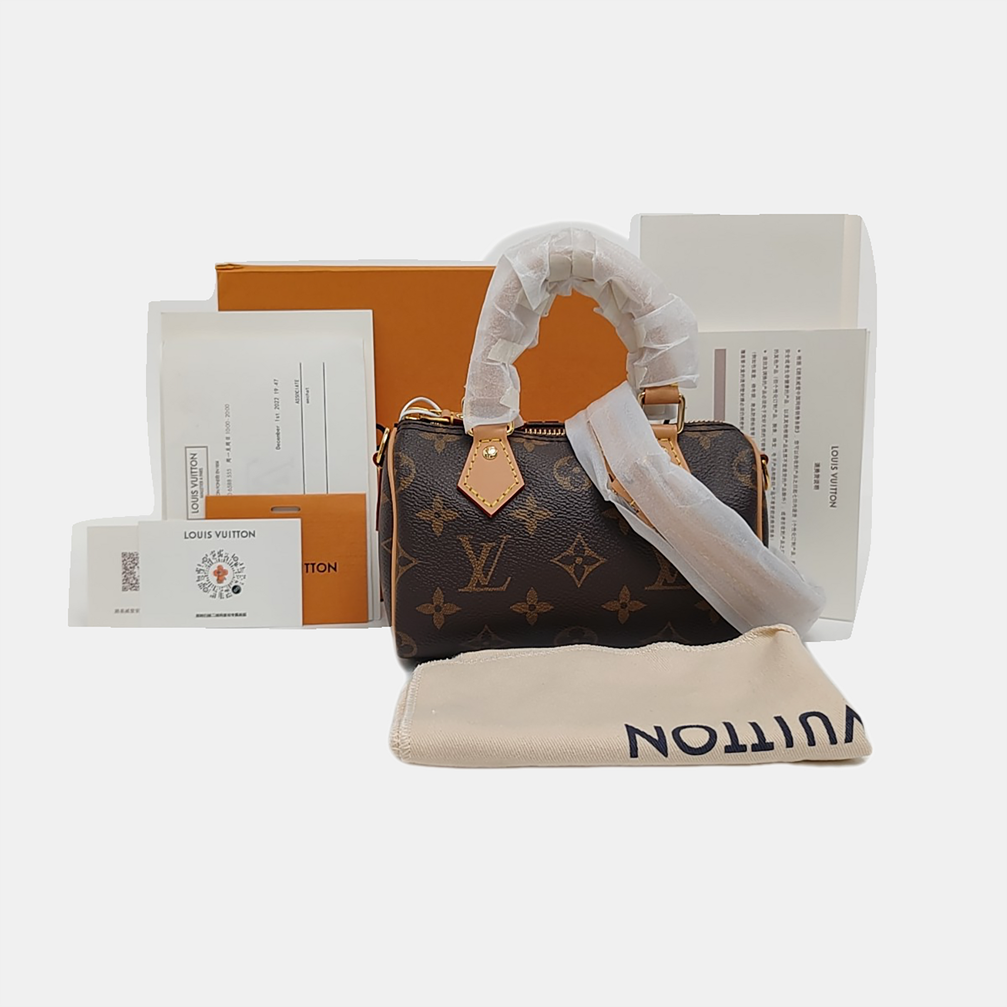 SPEEDY Nano Monogram Coated Canvas Brown
