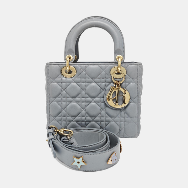Lady Dior Small Cannage Lambskin Blue