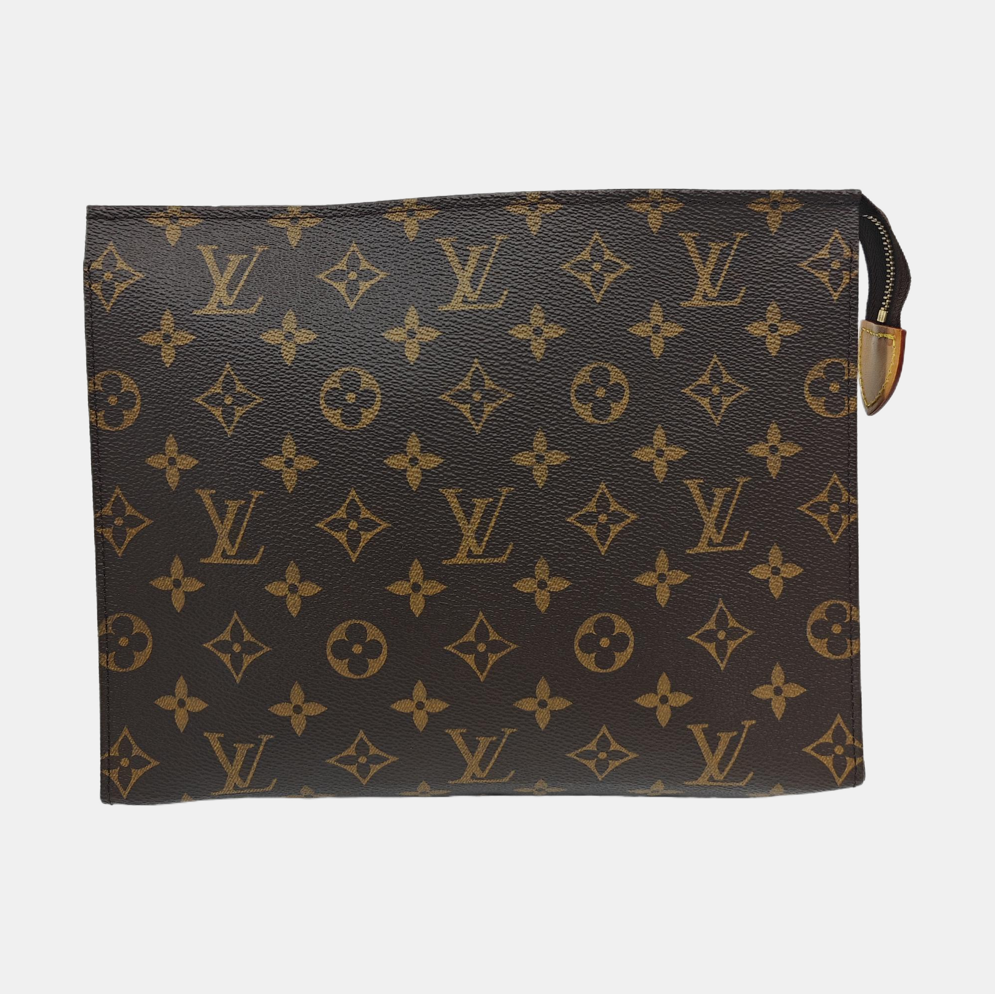 TOILET POCKET 26 Monogram Coated Canvas Brown