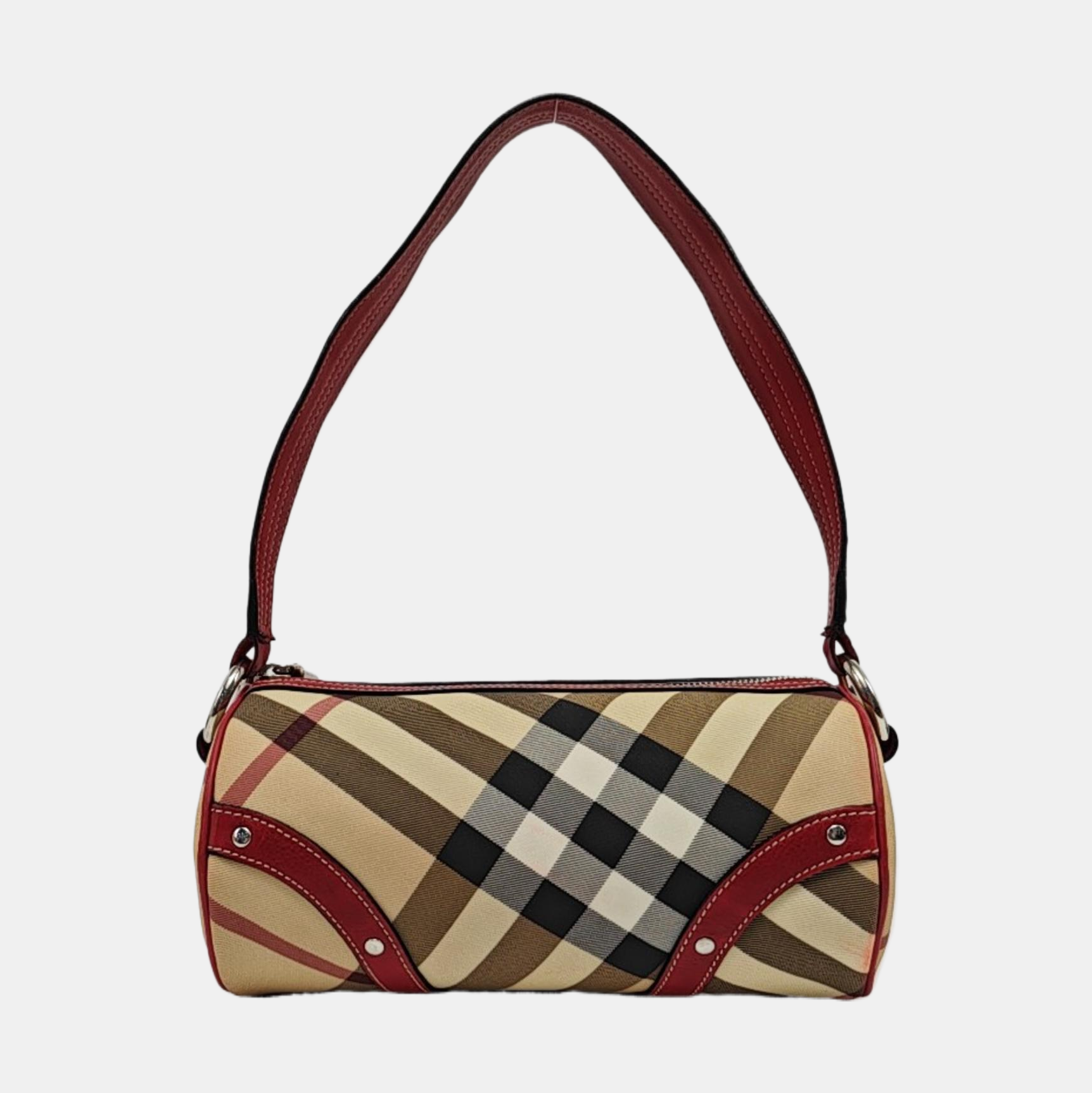 Coated Canvas Top Handle Bag Beige