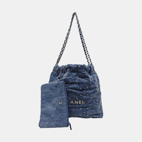 24S Small Quilted Denim Blue