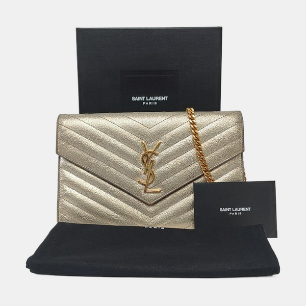 MONOGRAM Medium Chevron Calfskin Beige