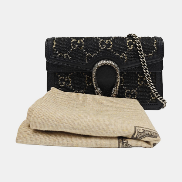 Dionysus Super Mini Monogram Denim Black