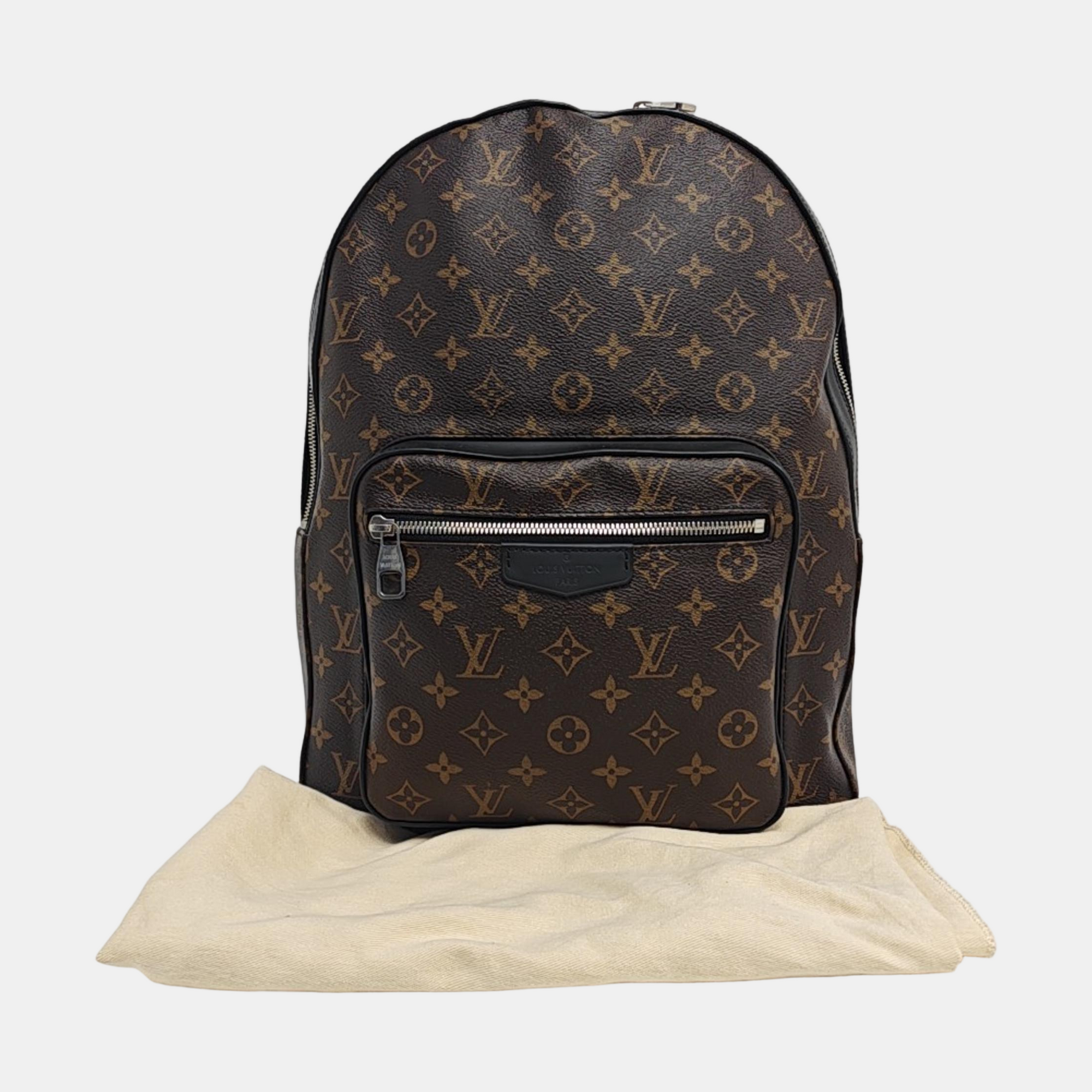 JOSH Monogram Coated Canvas Brown