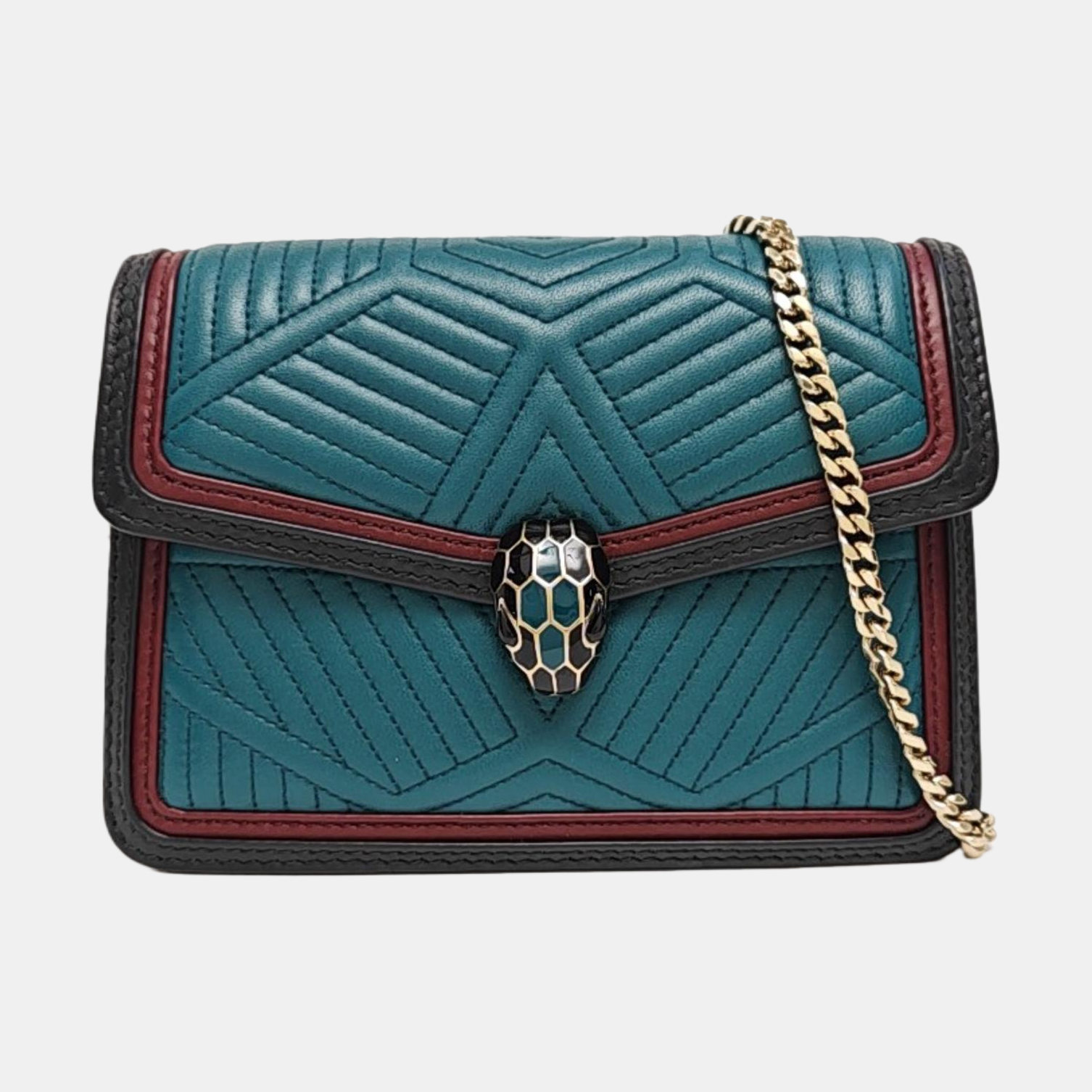 SERPENTI DIAMOND BLAST Small Quilted Lambskin Green
