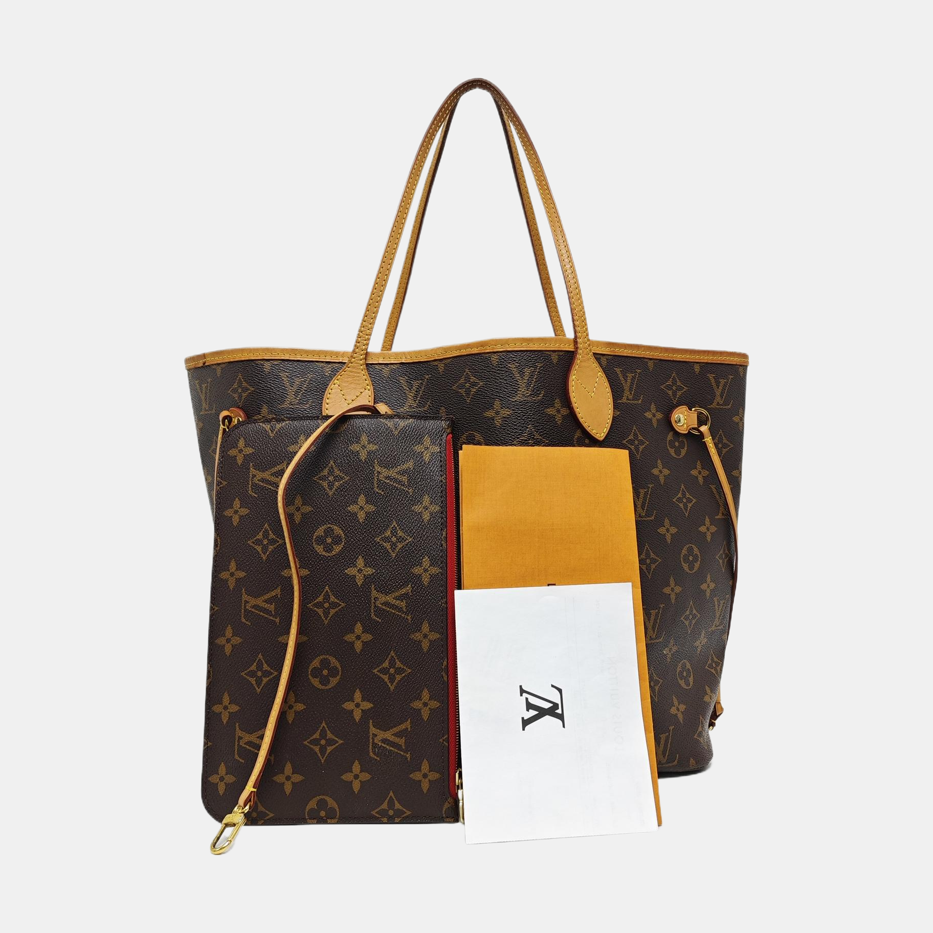 NEVERFULL MM Monogram Coated Canvas Brown