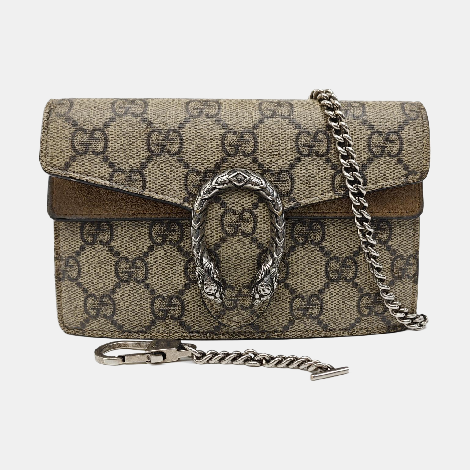 Dionysus Super Mini Monogram Coated Canvas Beige