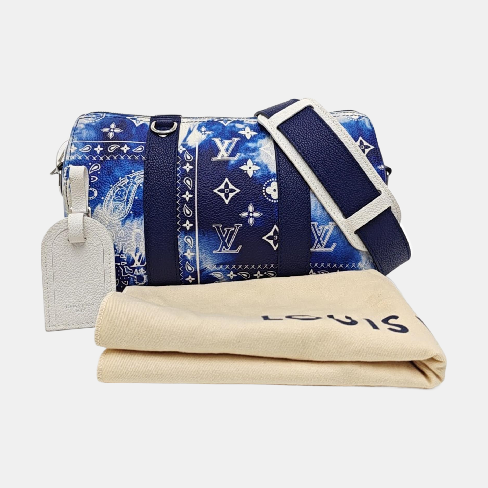 City Keepall Monogram Calfskin Blue