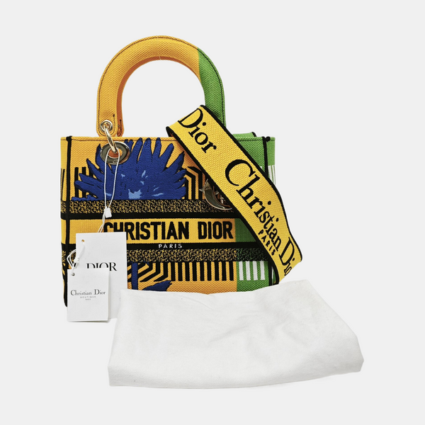 Authenticated pre-owned  Lady D-Lite Medium Fabric Multicolor - Tote Bag at Looply