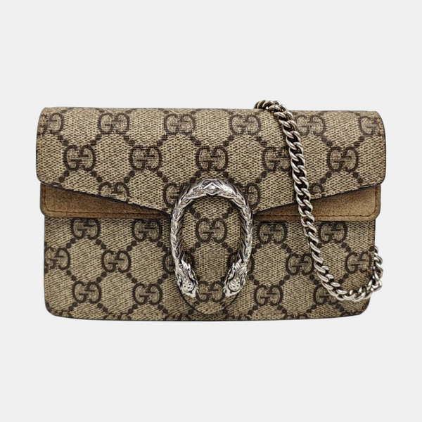 Dionysus Super Mini Monogram Coated Canvas Beige
