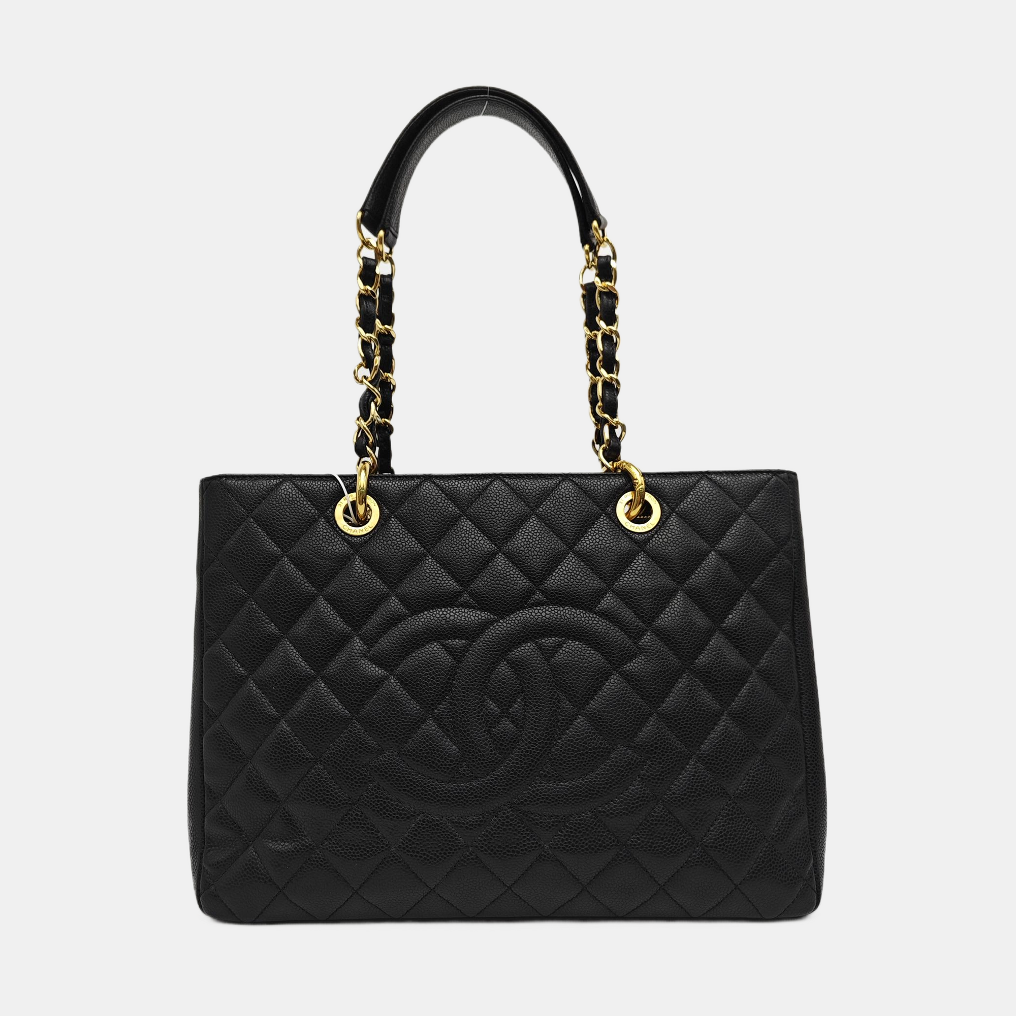 CHANEL GST Large Quilted Grained Calfskin Black