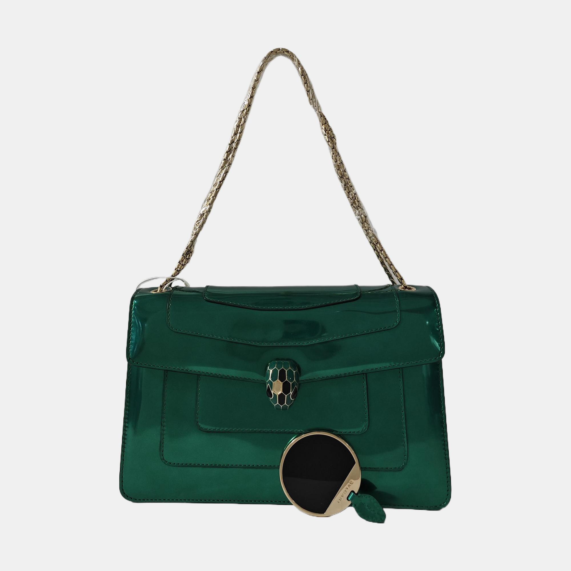 SERPENTI FOREVER Medium Patent Leather Green