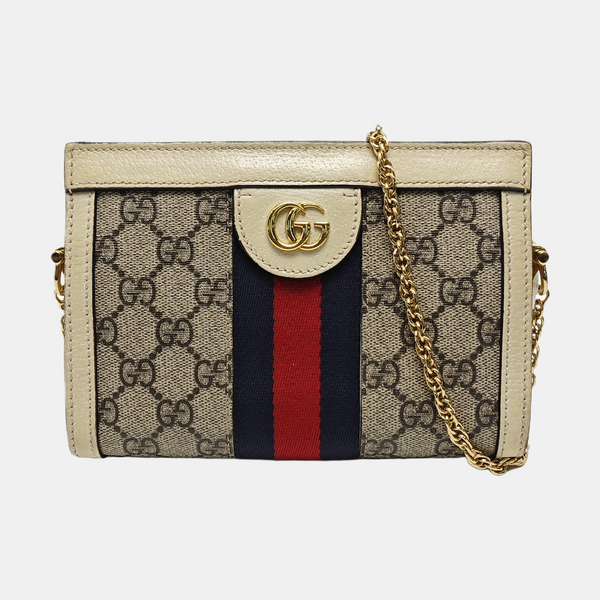 Ophidia Mini Monogram Coated Canvas Beige