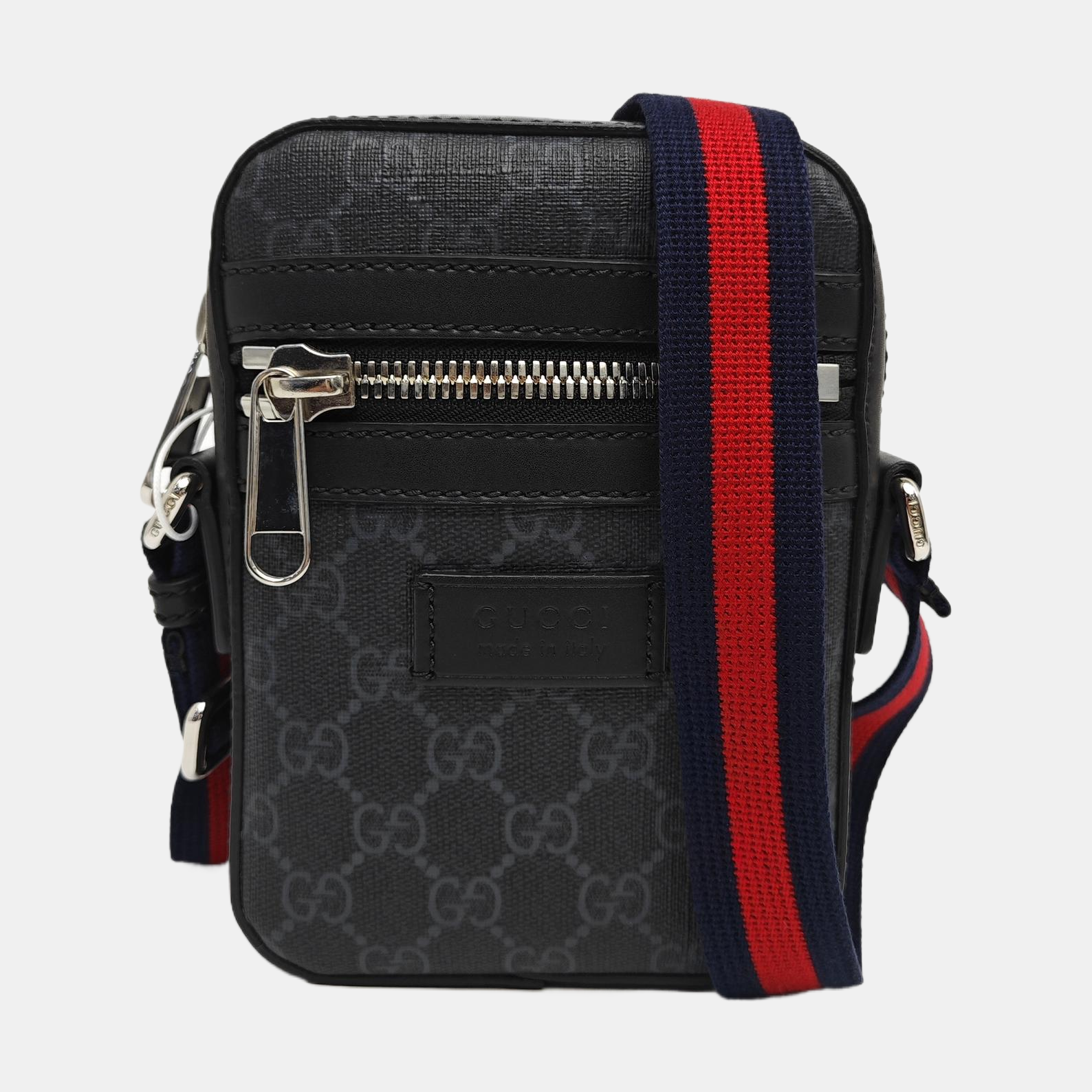 GG Supreme Small Monogram Coated Canvas Black