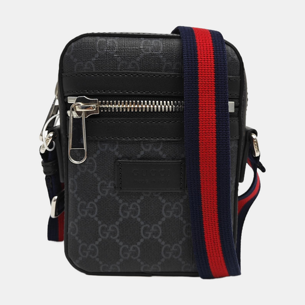 GG Supreme Small Monogram Coated Canvas Black