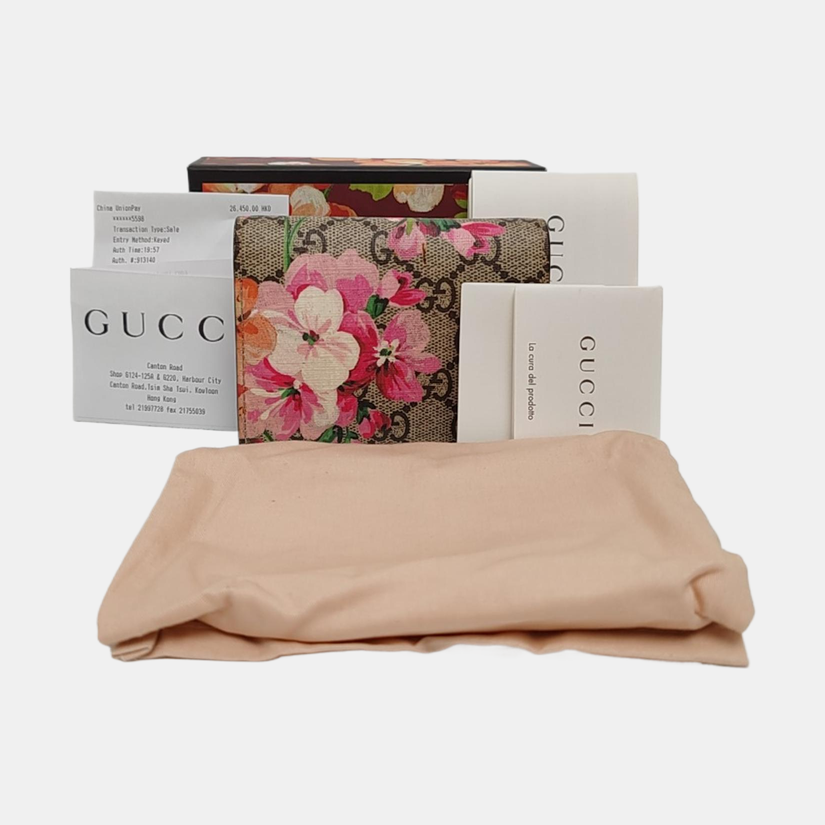 GG Blooms Monogram Coated Canvas Beige Wallet