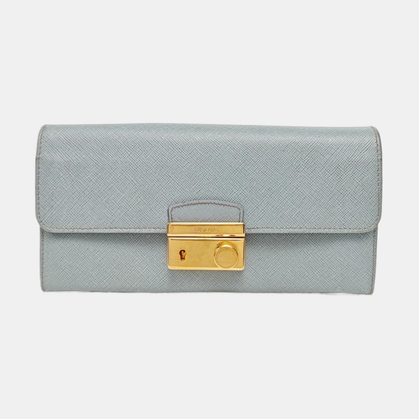 Saffiano Calfskin Clutch Blue