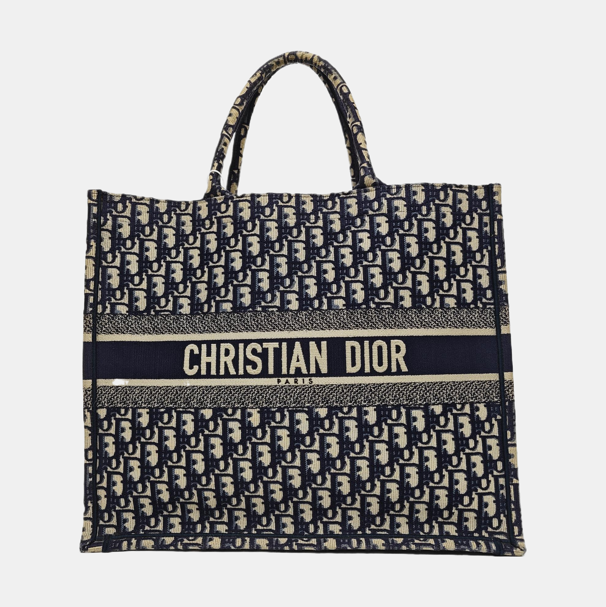 Book Tote Large Oblique Canvas Blue