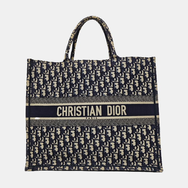 Book Tote Large Oblique Canvas Blue