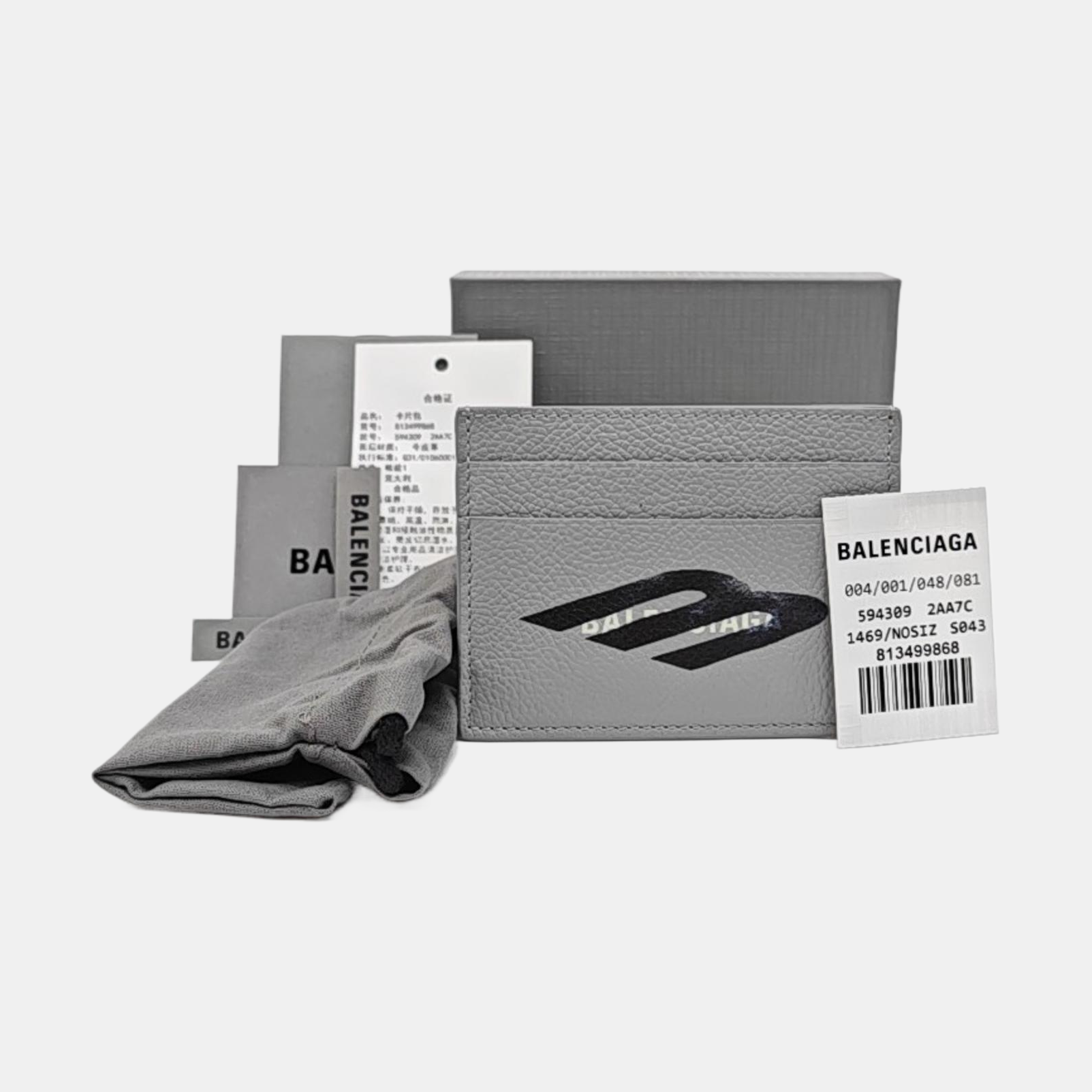 Cash Calfskin Gray Card Holder