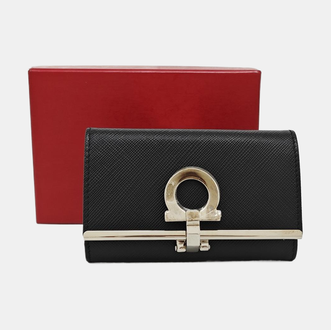 Gancio Calfskin Black Key Pouch