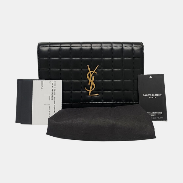 Quilted Lambskin Clutch Black