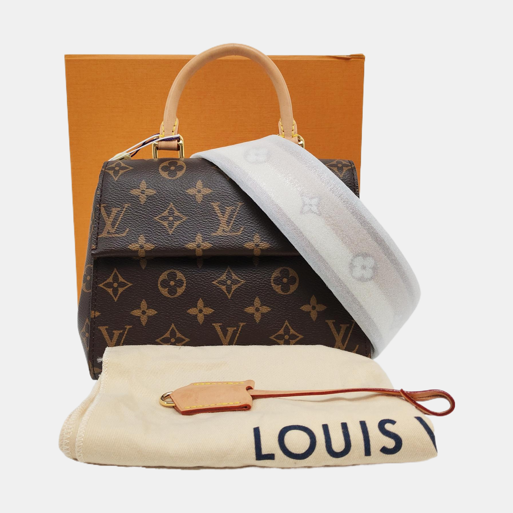 CLUNY PM Monogram Coated Canvas Brown