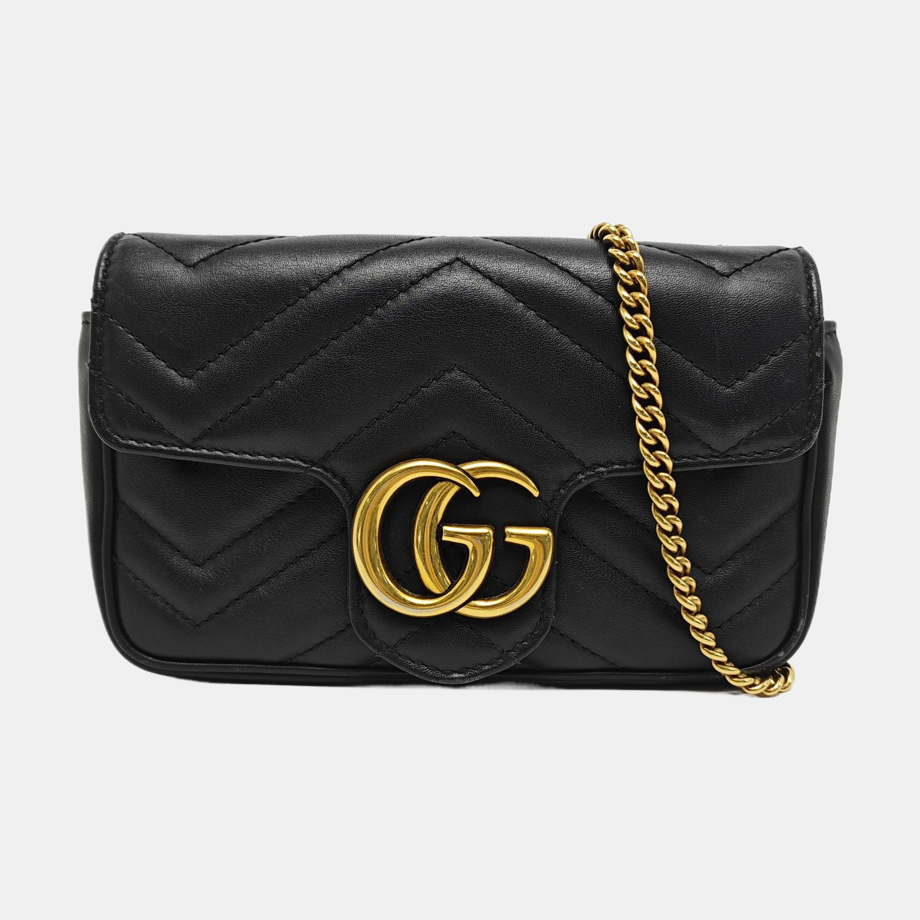 GG Marmont Mini Quilted Calfskin Black