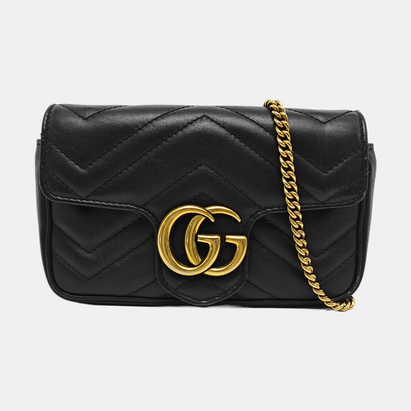 GG Marmont Mini Quilted Calfskin Black