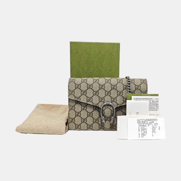 Dionysus Mini Monogram Coated Canvas Beige