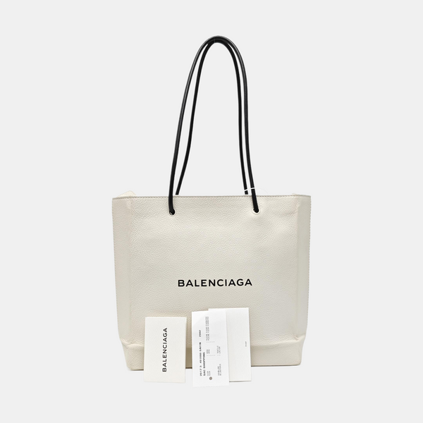 Shopping Bag Calfskin White