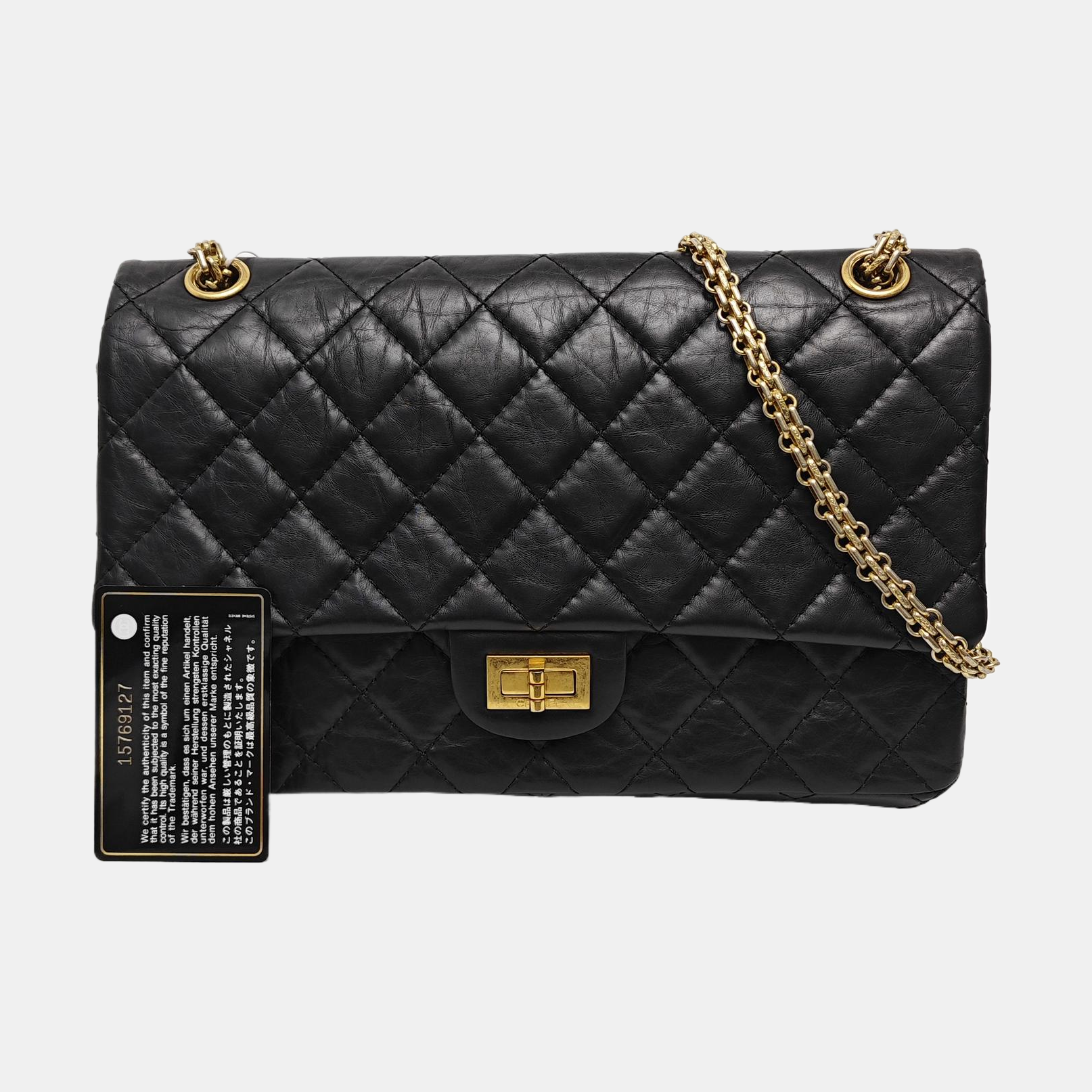 2.55 227 (jumbo) Quilted Calfskin Black