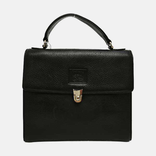 Calfskin Top Handle Bag Black