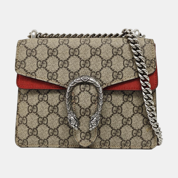 Dionysus Mini Monogram Coated Canvas Beige