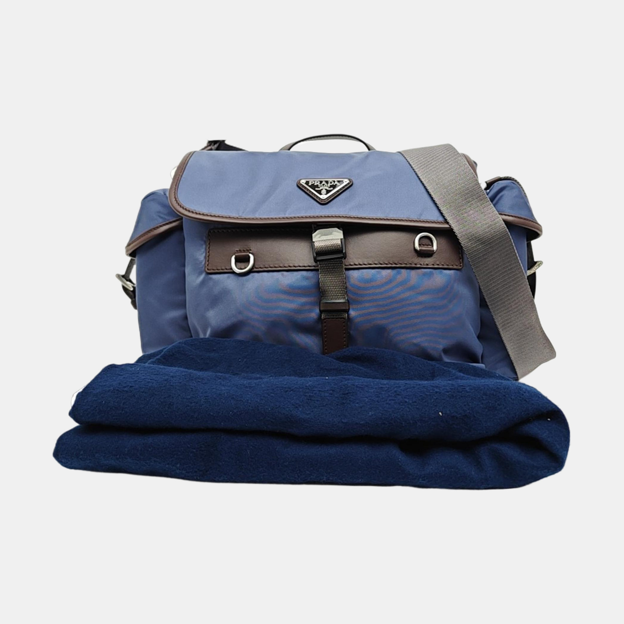 Nylon Shoulder Bag Blue