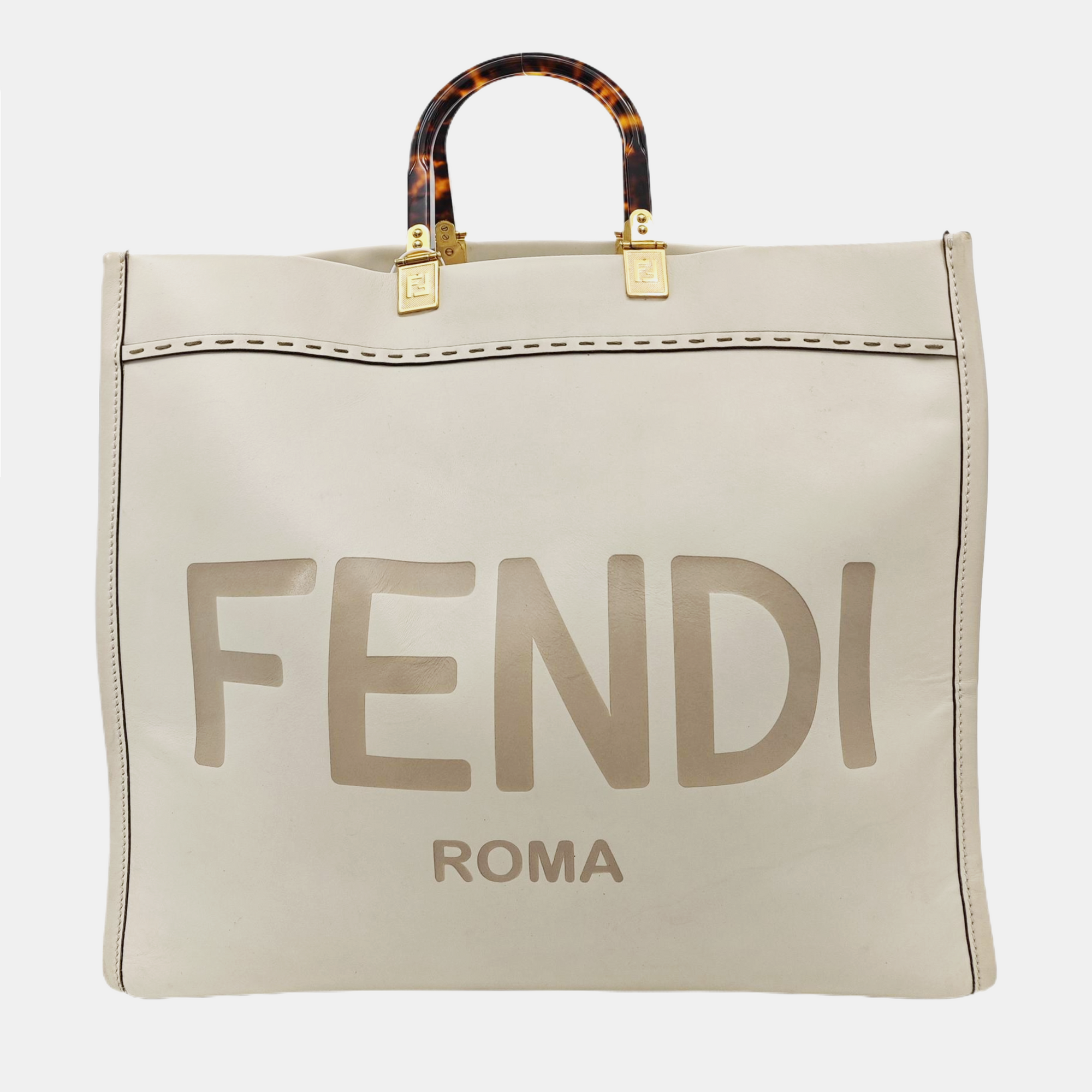 Bolsa Sunshine grande de piel de becerro blanca