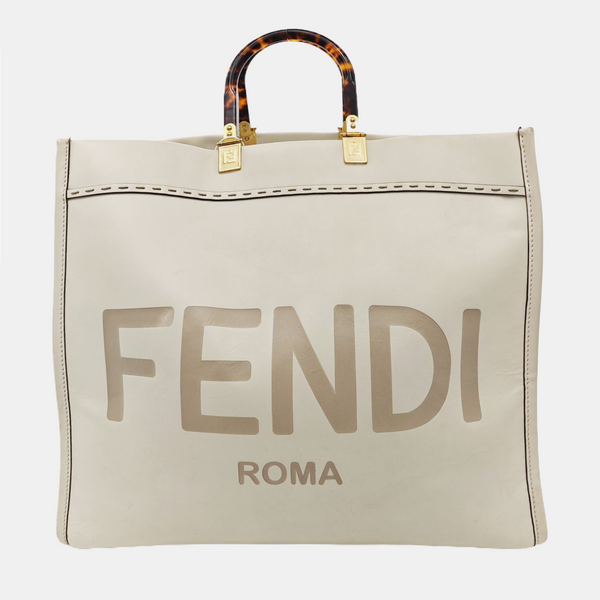 Bolsa Sunshine grande de piel de becerro blanca