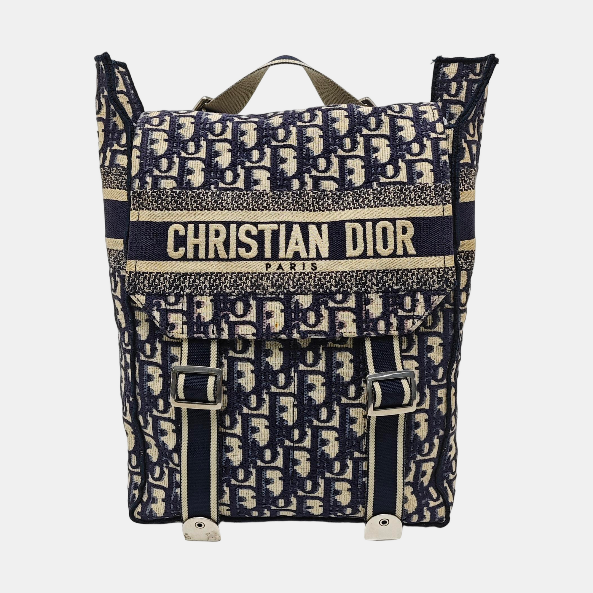 Oblique Canvas Backpack Blue