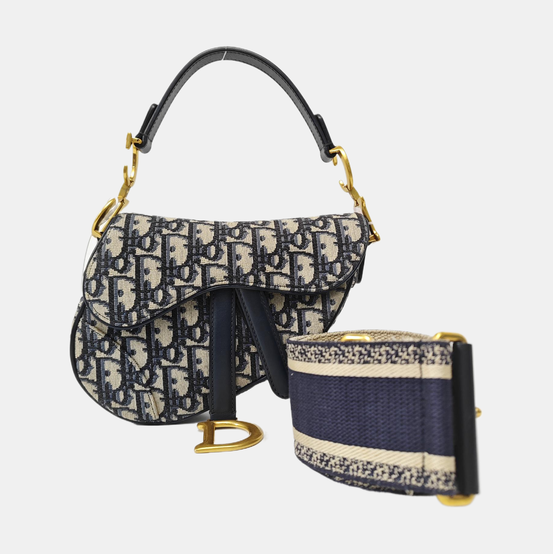 Saddle Mini Oblique Canvas Blue