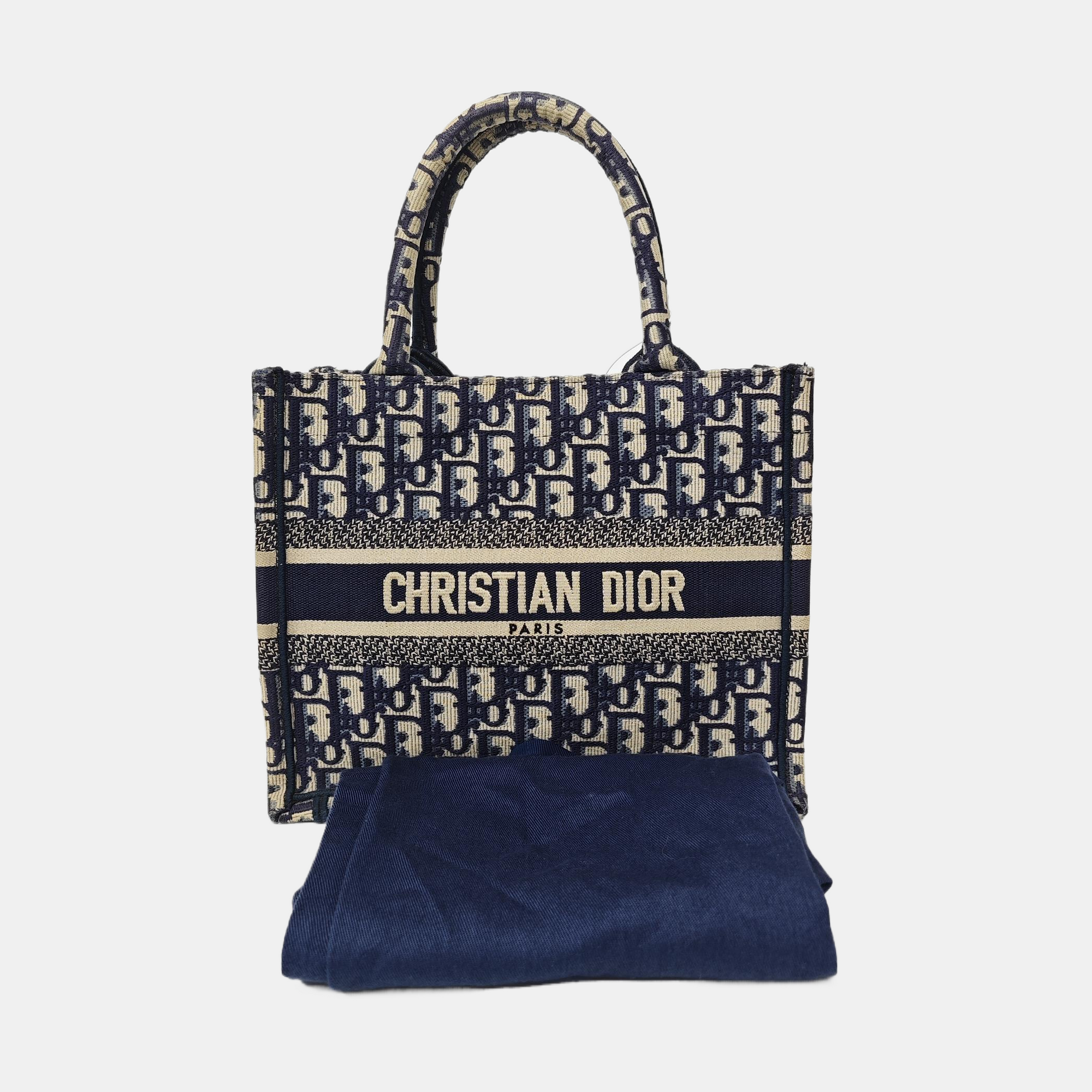Book Tote Small Oblique Canvas Blue